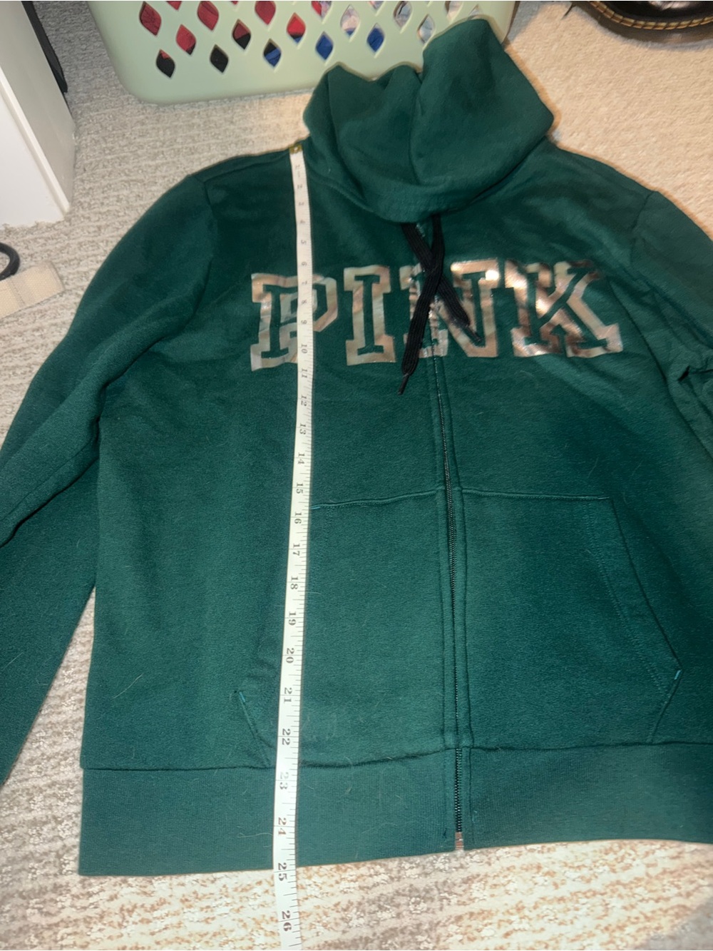 PINK Victoria's Secret Forest Green Zip-Up Jacket - Picture 3 of 7